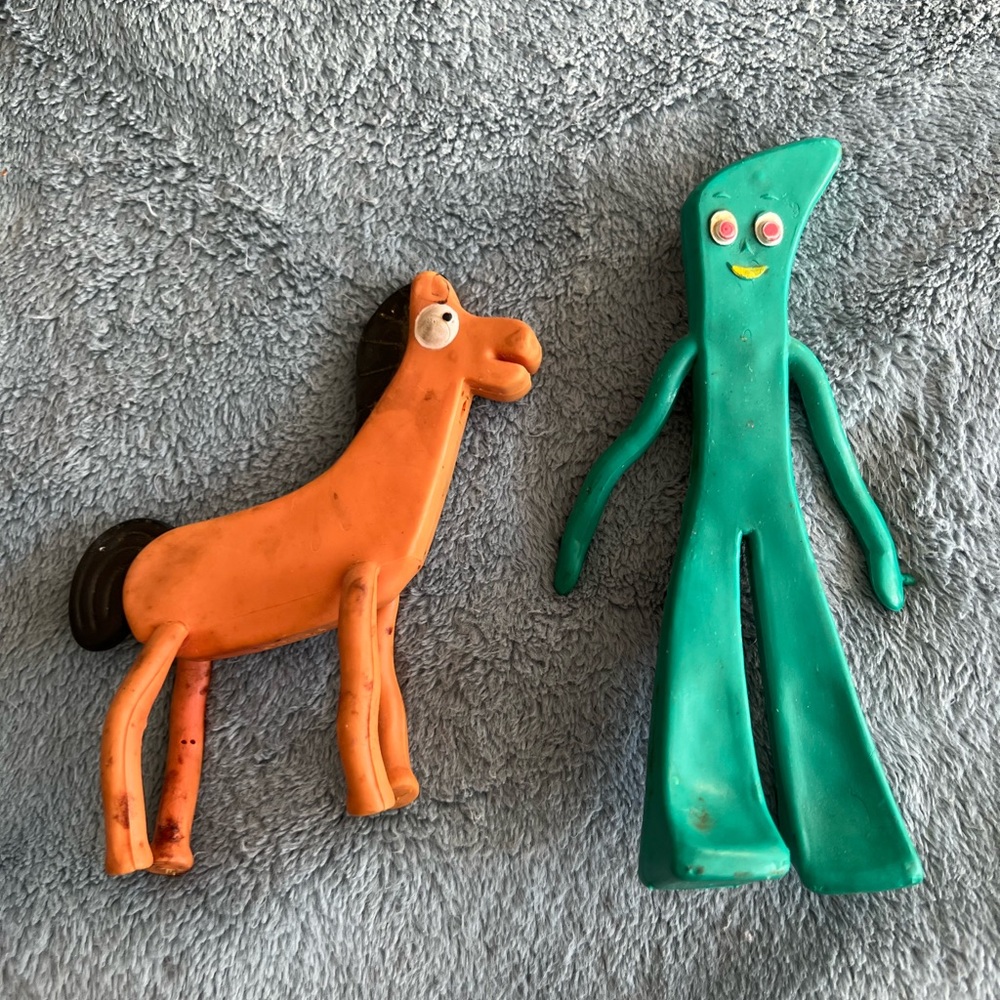 SOLD Vintage Gumby And Pokey Bendable Figurines Set Of 2